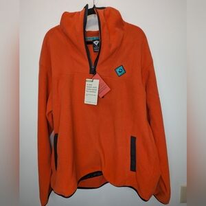 NWT Outdoor Afro X REI Men XL Orange Lightweight Fleece Pullover 1/4 Zip Jacket
